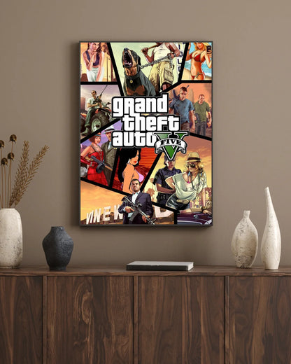 Grand Theft Auto V Wall Frame – GTA Gaming Wall Art & Room Decor (Limited Offer)