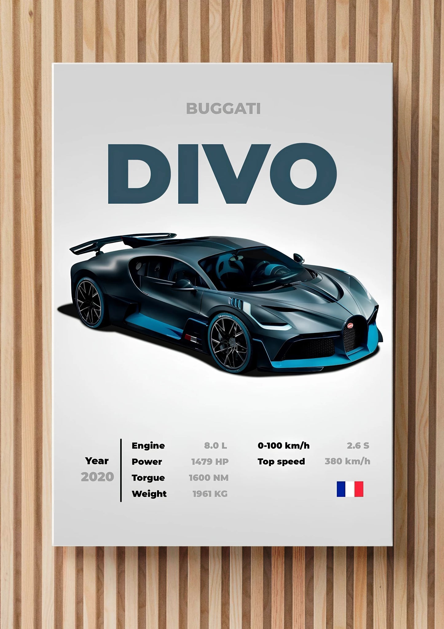 Bugatti Divo Wall Frame – The Epitome of Speed and Luxury