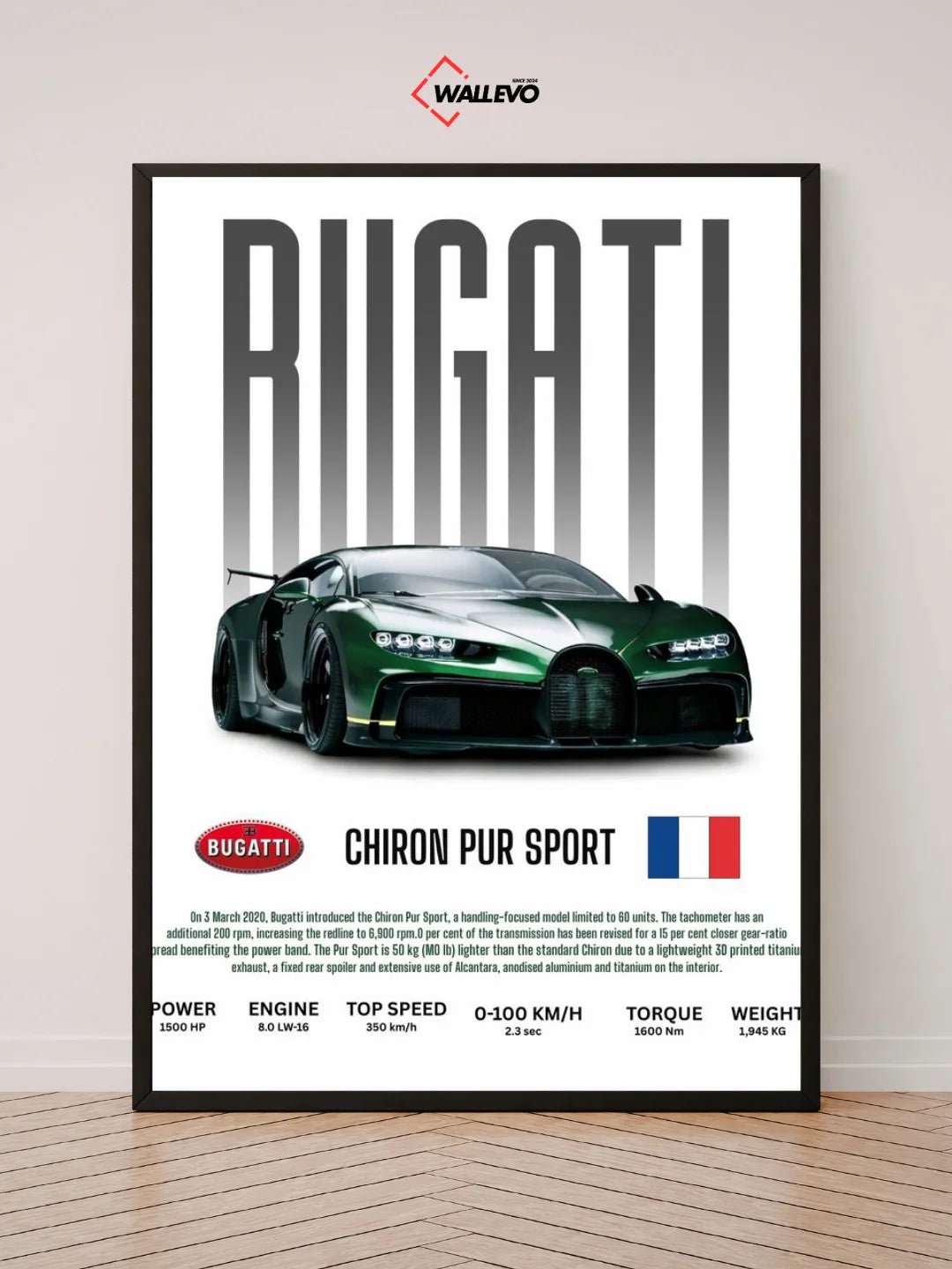 Bugatti Wall Frame - A Modern Supercar Masterpiece