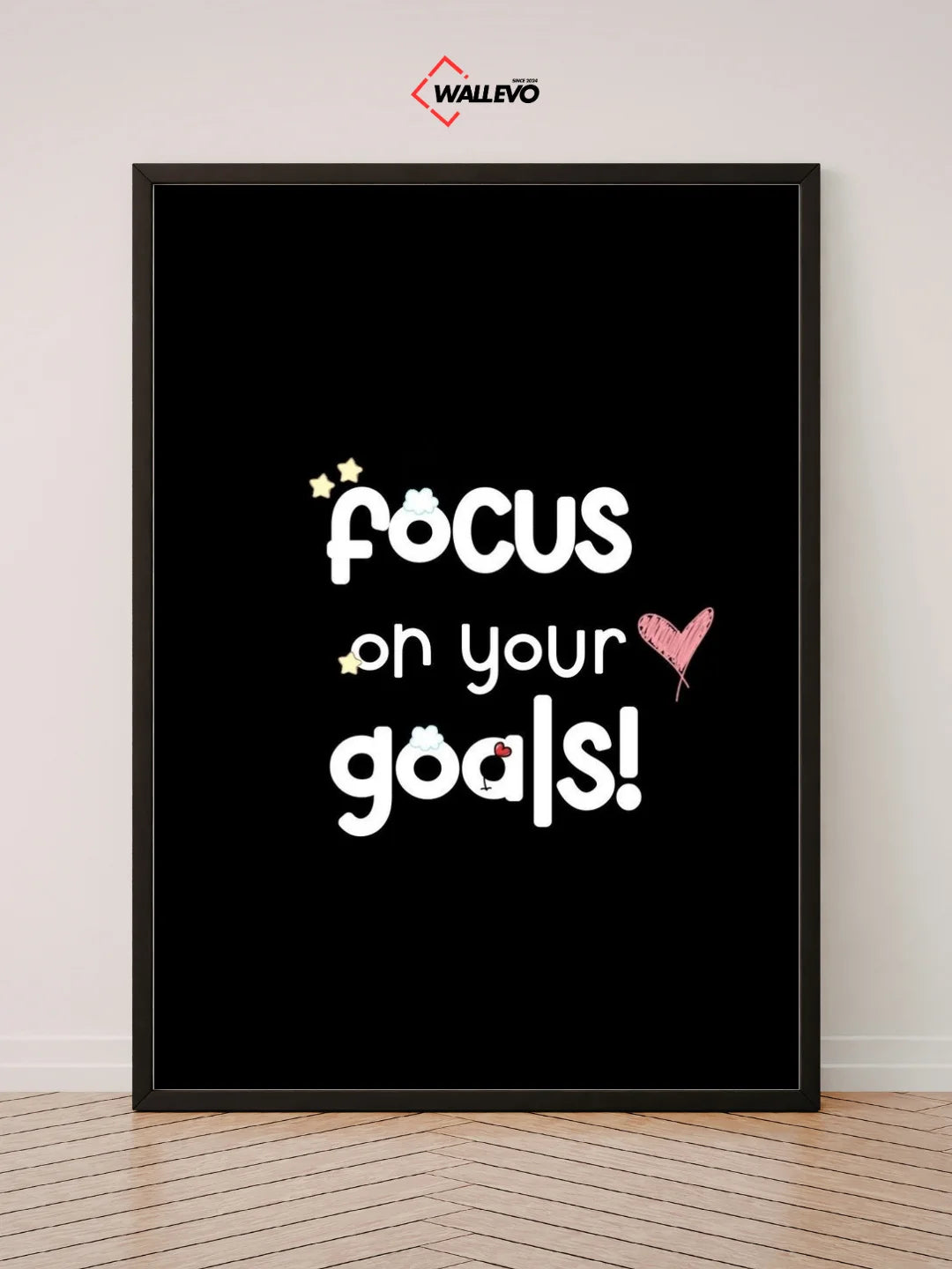 Focus on Your Goals – Stay Driven, Stay Inspired – Motivational Wall Frame