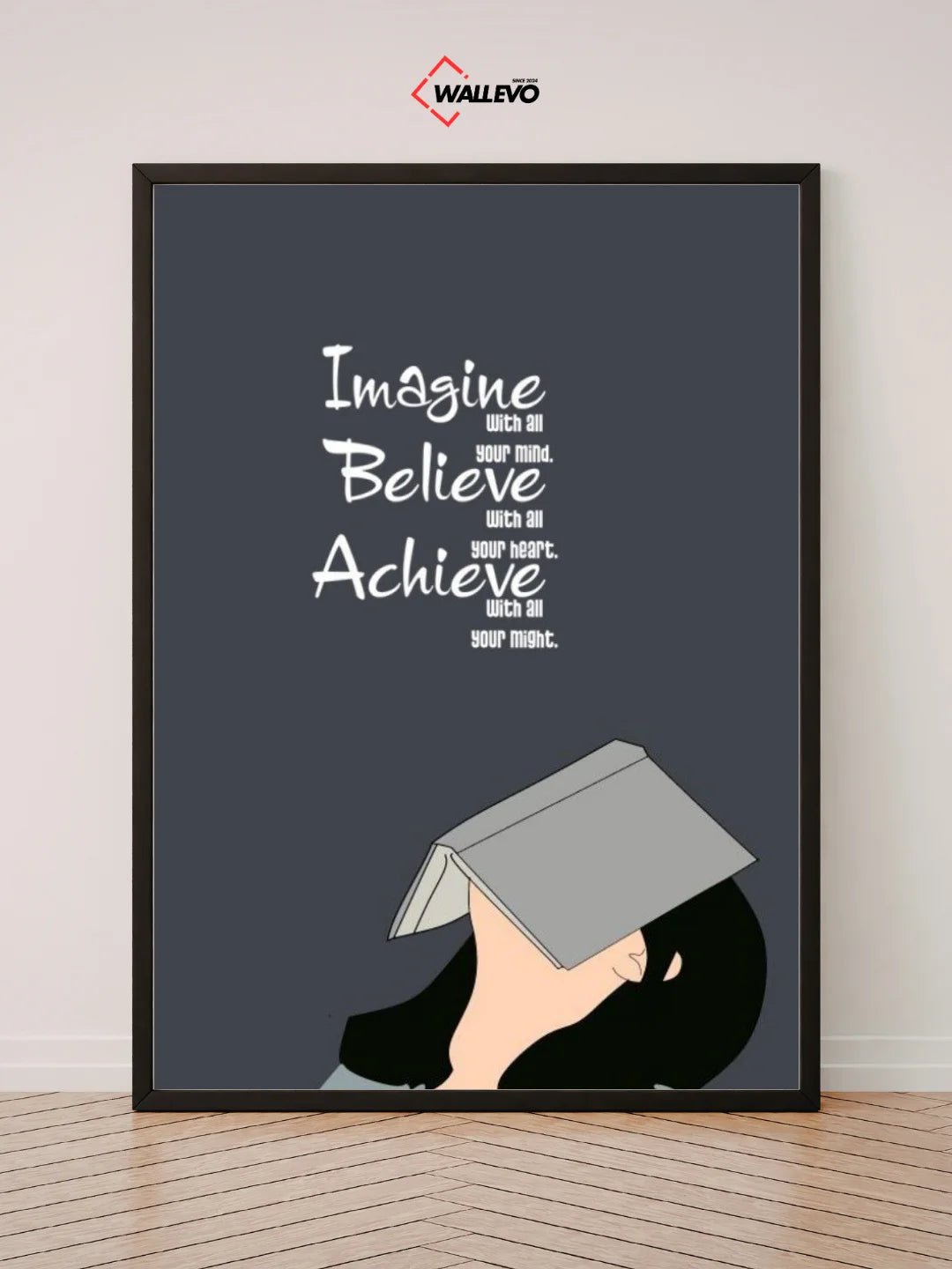 Imagine with All Your Mind, Believe with All Your Heart, Achieve with All Your Might – Inspirational Wall Frame