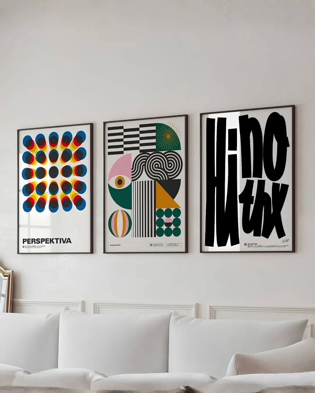 Pack of 3 Modern Abstract Trio – Contemporary Wall Frame Set