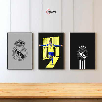 Pack of 3 Plywood Crystal Frames – Football Theme