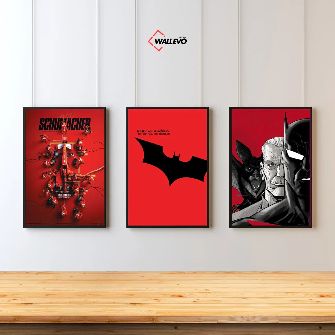 Pack of 3 Plywood Crystal Frames – Batman and Cars Theme