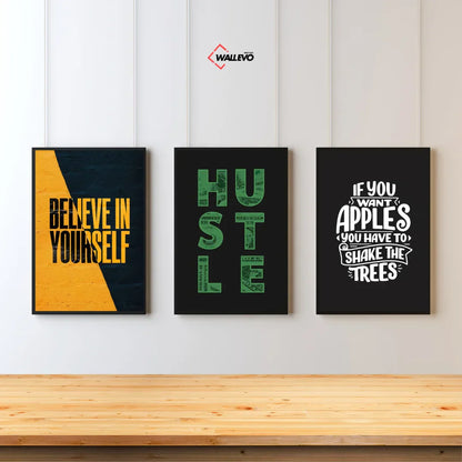 Pack of 3 Motivational Plywood Crystal Frames – Inspire Your Space