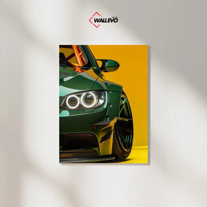 Bold and Vibrant Automotive Art - Premium Plywood Crystal Frame