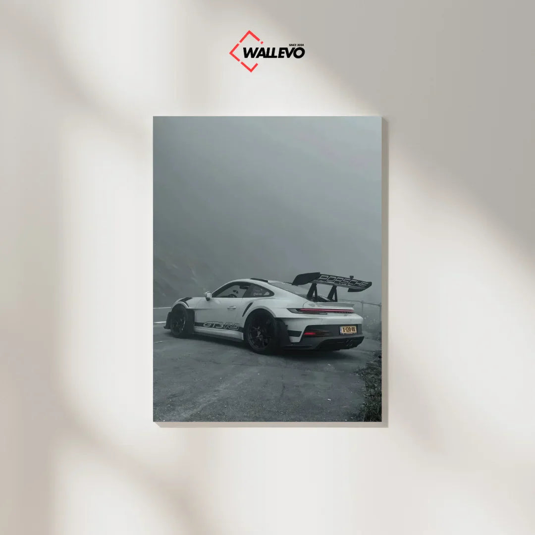 Premium White Porsche Plywood Crystal Frame – Elegance Meets Performance