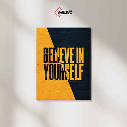 Premium 'Believe in Yourself' Inspirational Plywood Crystal Frame – Motivational Wall Art