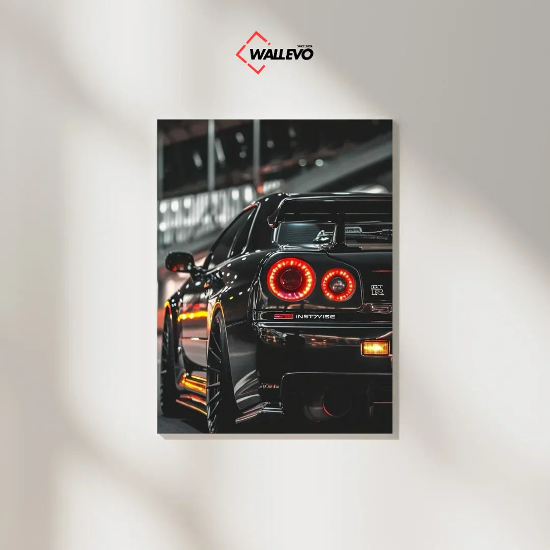 Premium Black GTR-Themed Plywood Crystal Frame