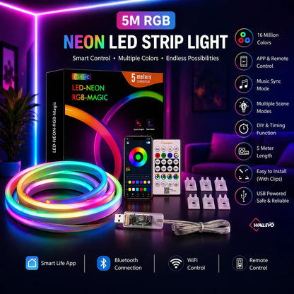 Magic RGB Neon Strip  - Remote & Mobile Control