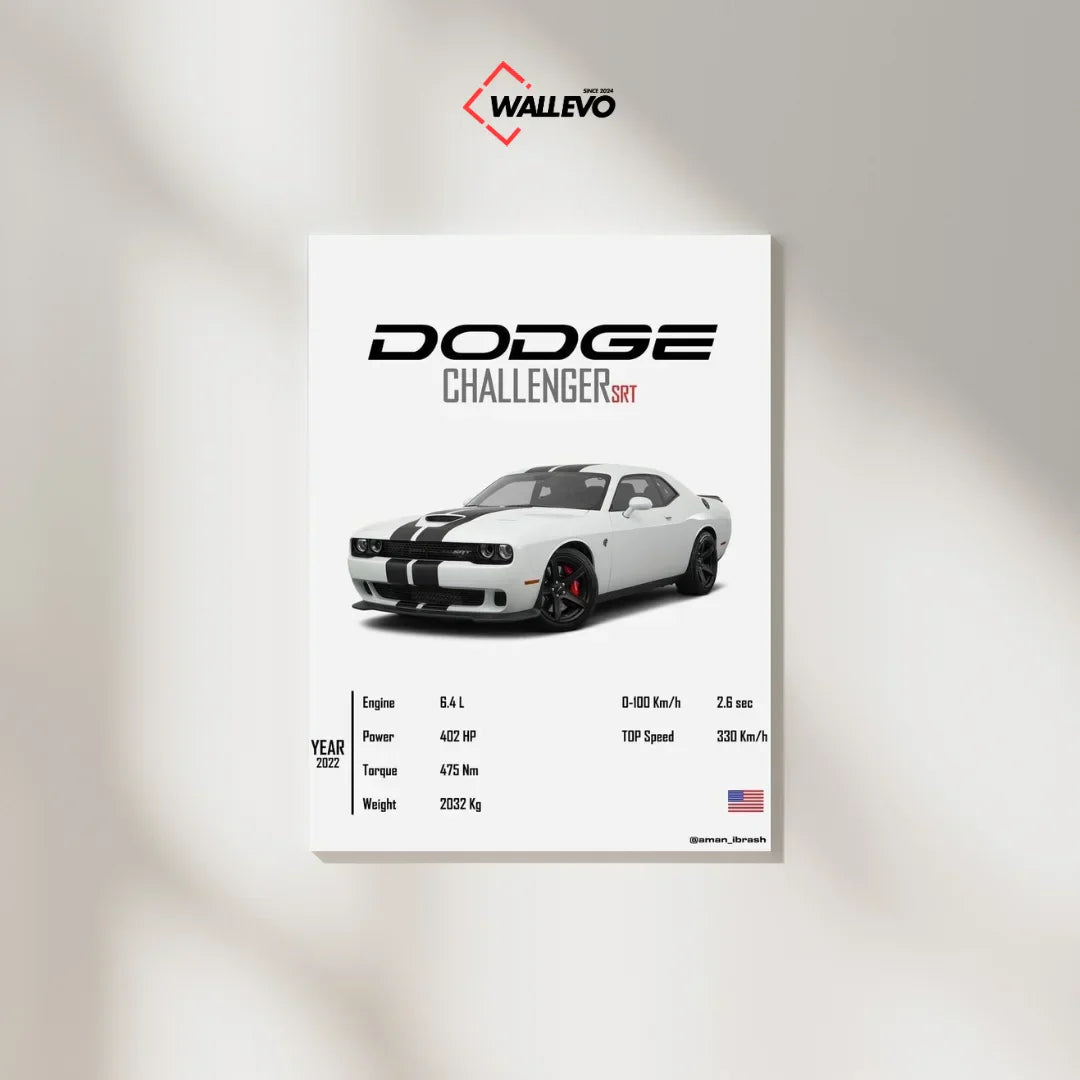 Premium Dodge Challenger SRT Plywood Crystal Frame – Power Meets Precision