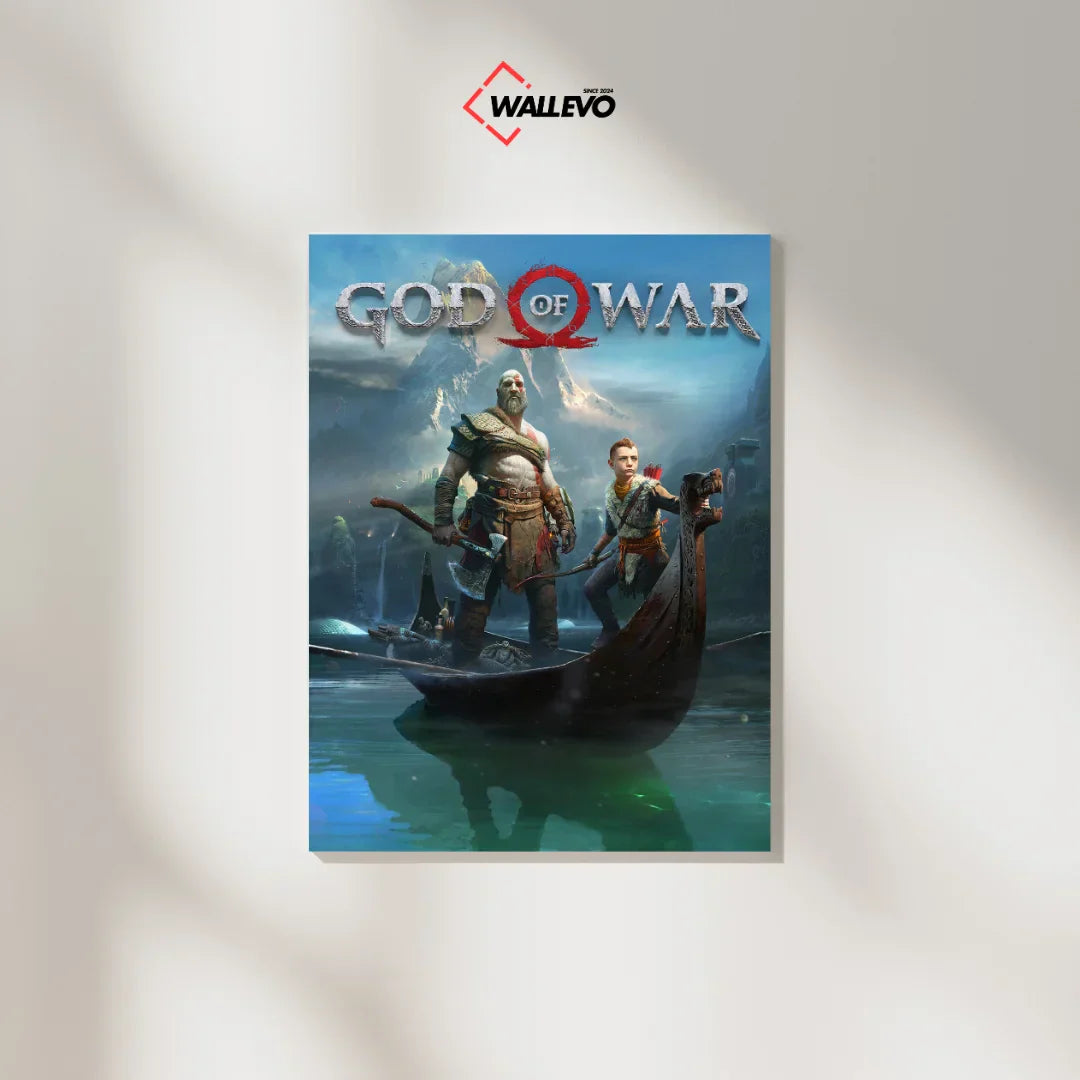 God of War-Themed Plywood Crystal Frame – Epic Art for Fans