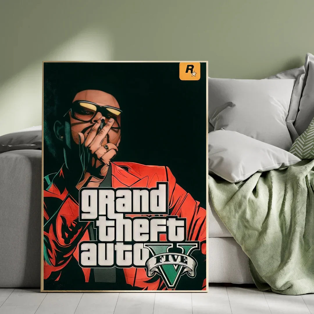 Premium GTA V-Themed Plywood Crystal Frame – Iconic Gaming Art for Every Fan