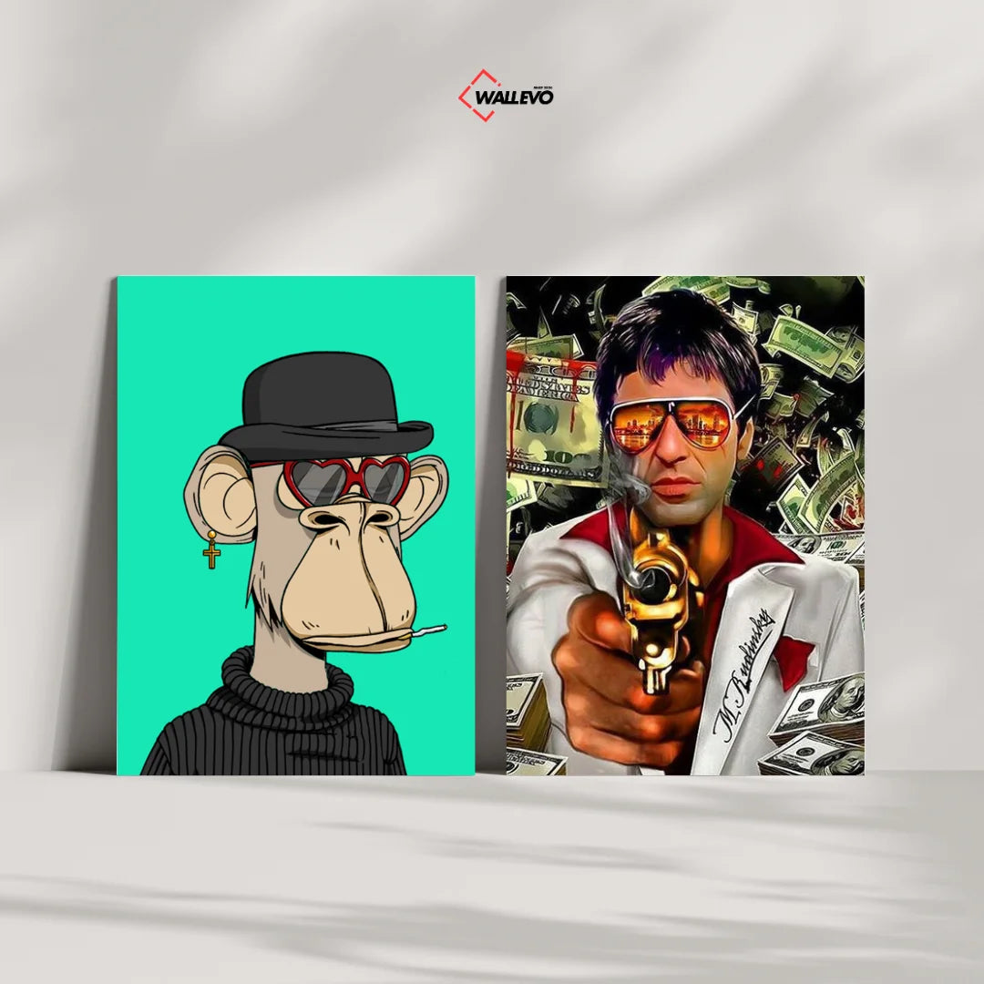 Pack of 2 Elegant Fancy-Themed Plywood Crystal Frames – Stylish Décor for Any Space