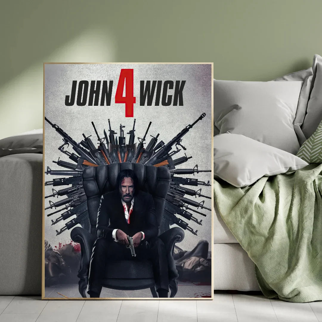 Premium John Wick 4-Themed Plywood Crystal Frame – Action-Packed Wall Art for Fans