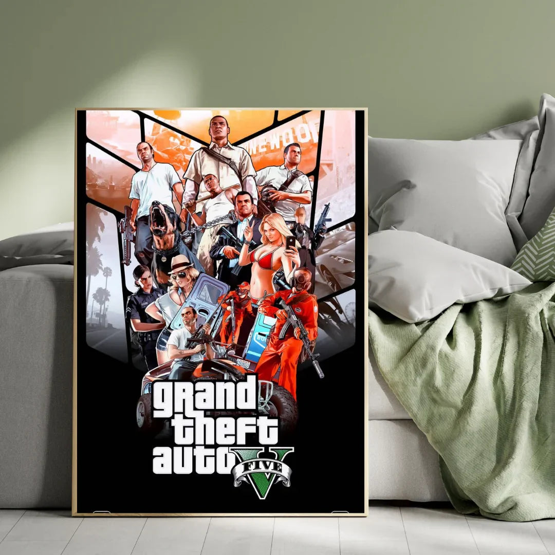 GTA V Loading Screen Premium Plywood Crystal Frame – Relive the Hype!