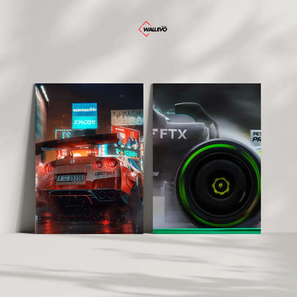 Pack of 2 Plywood Crystal Frames – Car Theme Art