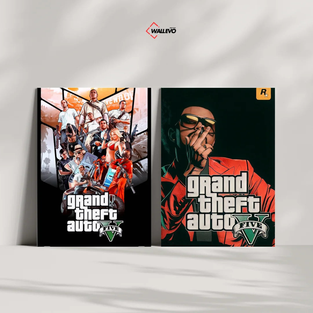 Pack of 2 Plywood Crystal Frames – GTA V Theme Art