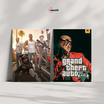 Pack of 2 Plywood Crystal Frames – GTA V Theme Art