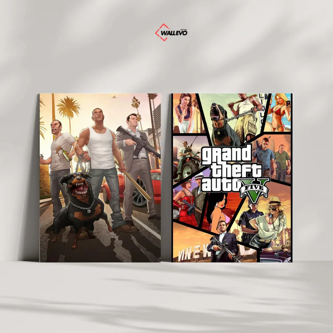 Pack of 2 Plywood Crystal Frames – GTA V Theme Art