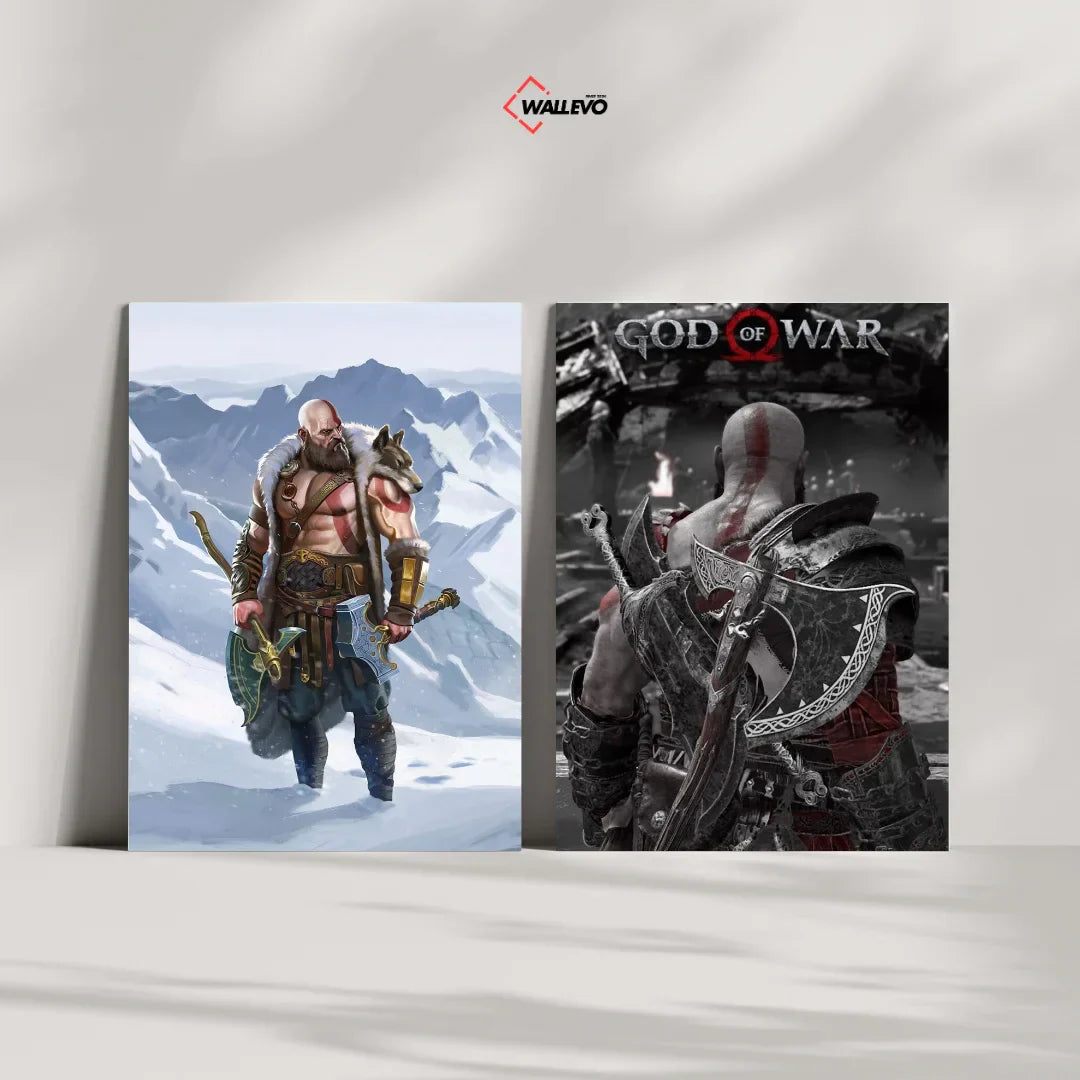 Pack of 2 Plywood Crystal Frames – God of War Theme Art