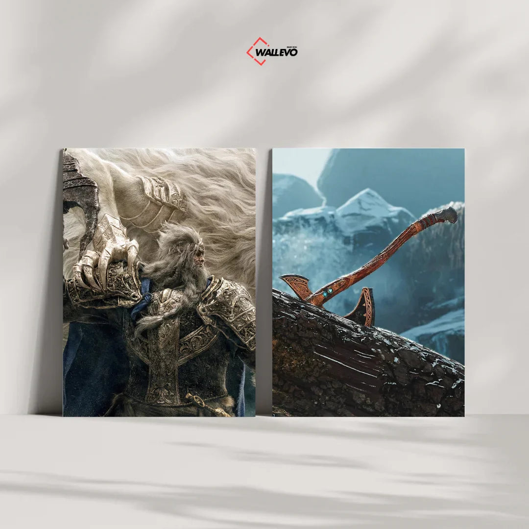 Pack of 2 Plywood Crystal Frames – God of War Theme Art