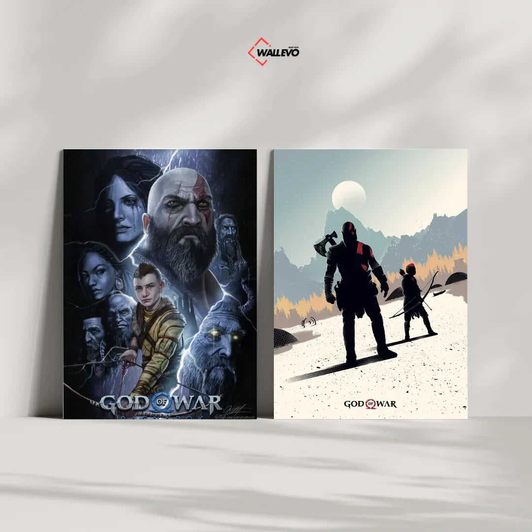 Pack of 2 Plywood Crystal Frames – God of War Theme Art