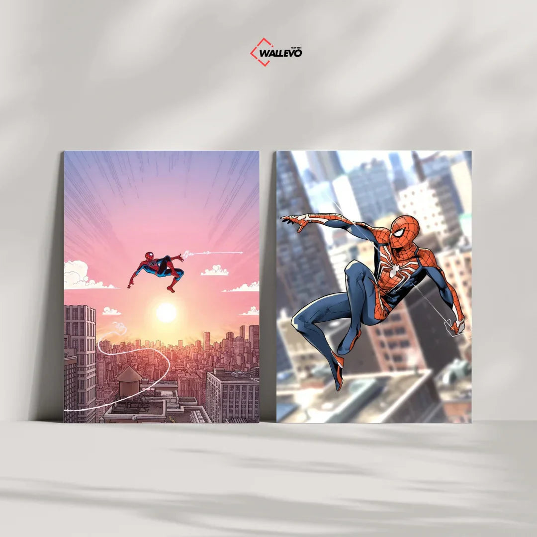 Pack of 2 Plywood Crystal Frames – Spider-Man Theme Art