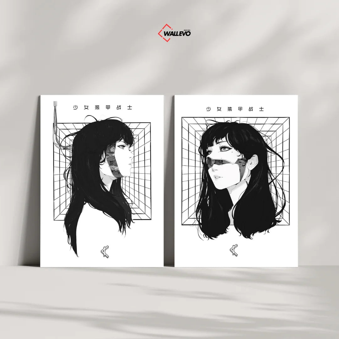 Pack of 2 Plywood Crystal Frames – Girl Theme Art