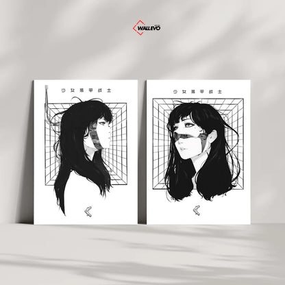 Pack of 2 Plywood Crystal Frames – Girl Theme Art