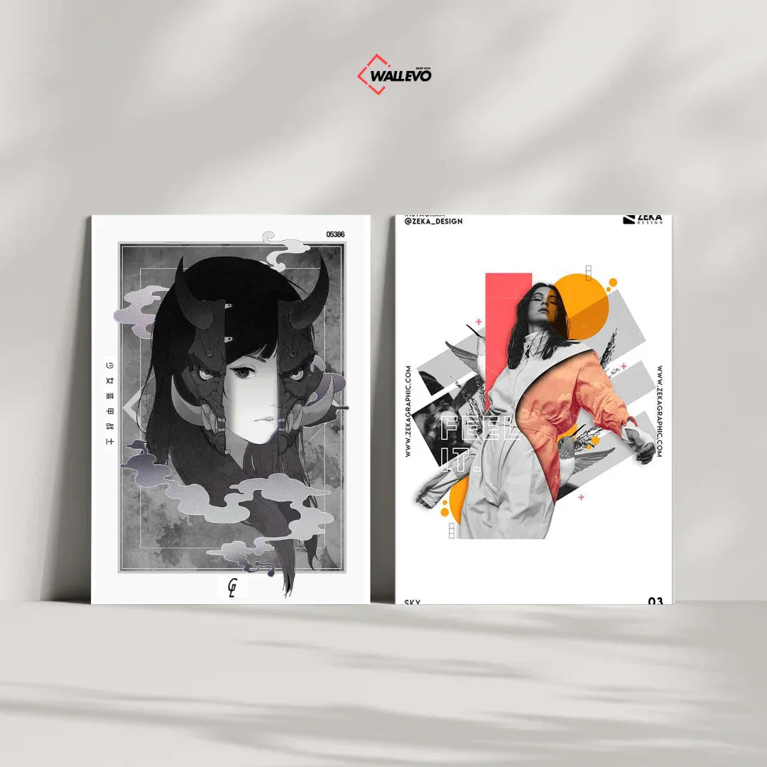 Pack of 2 Plywood Crystal Frames – Girl Theme Art