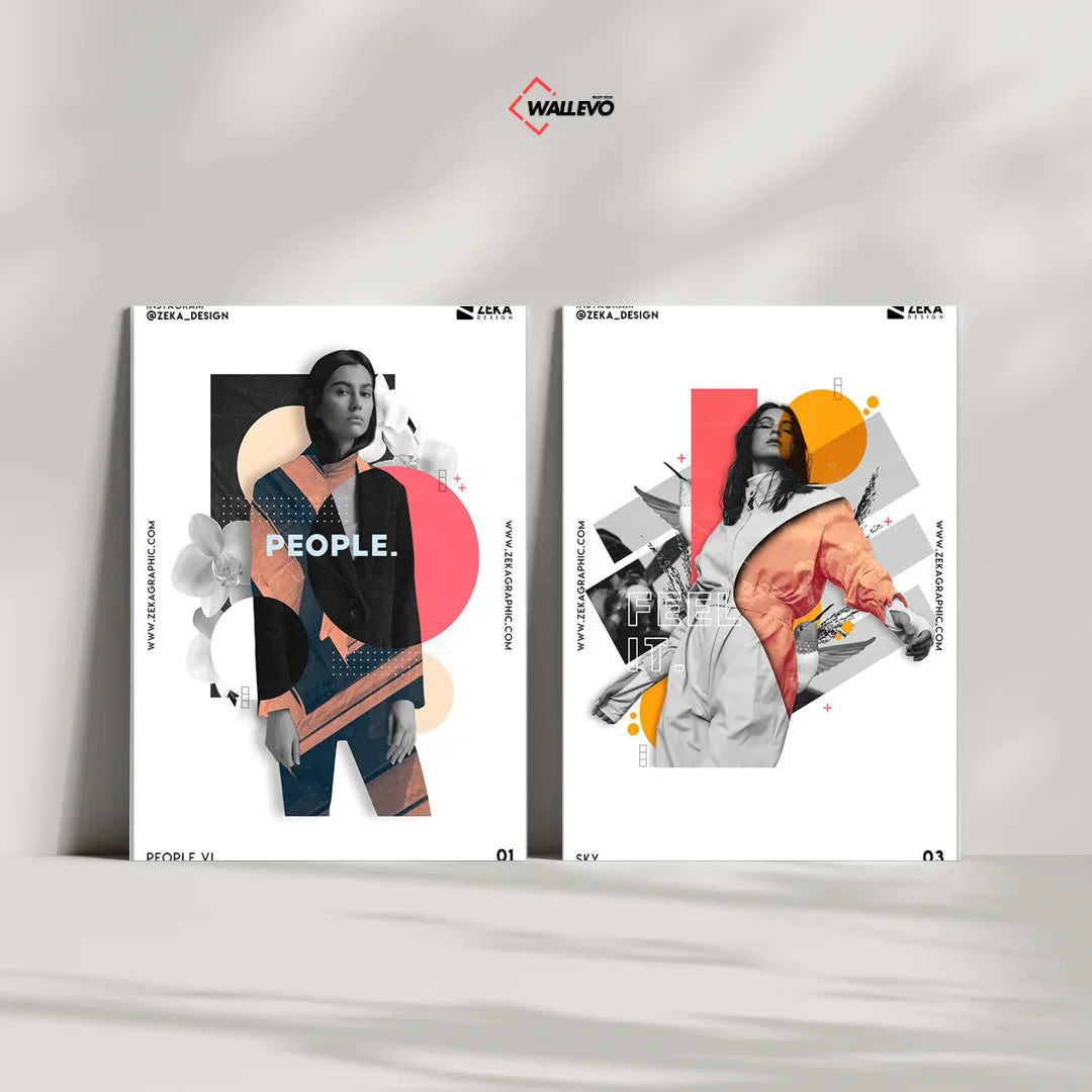 Pack of 2 Plywood Crystal Frames – Girl Theme Art