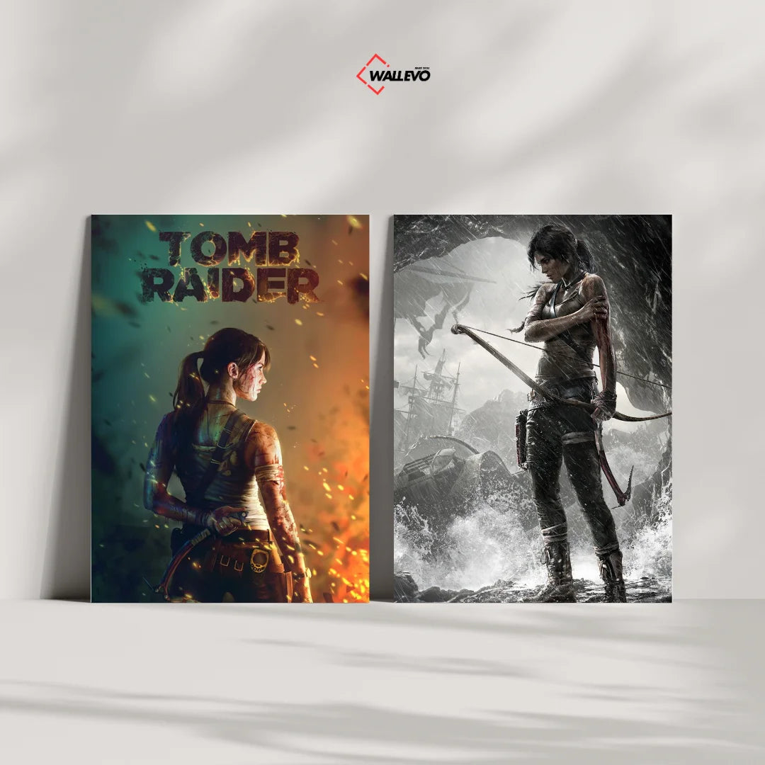 Pack of 2 Plywood Crystal Frames – Tomb Raider Game Theme