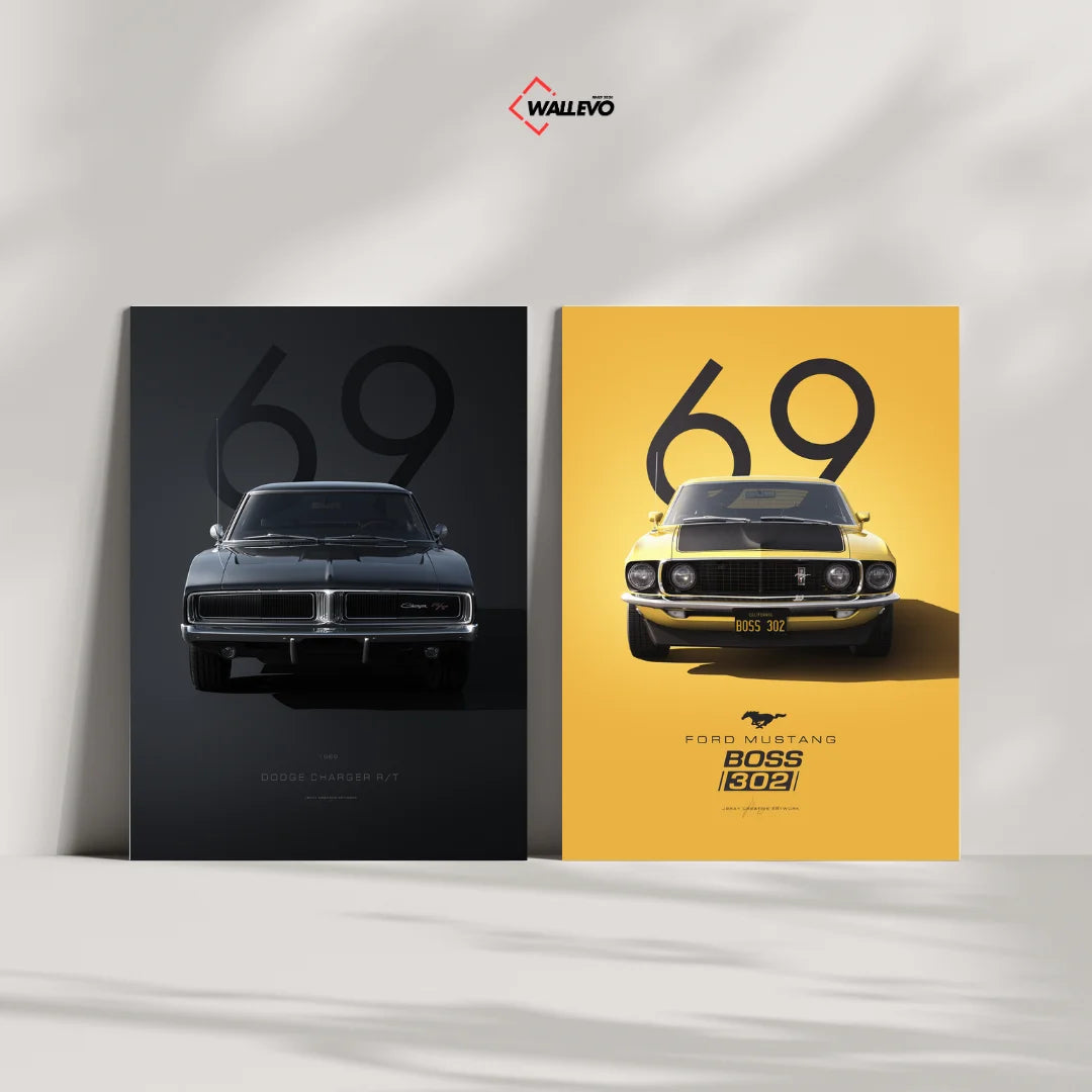 Pack of 2 – 1969 Classic Muscle Car Plywood Crystal Frames