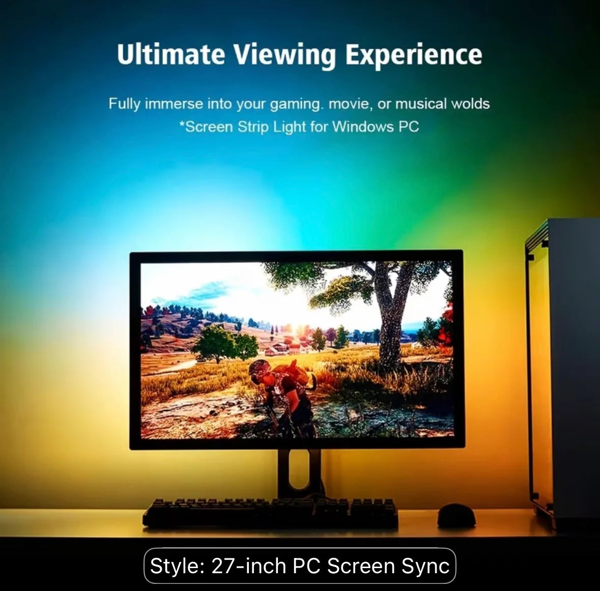 RGBIC PC Monitor Backlight with Screen Sync & Software Control