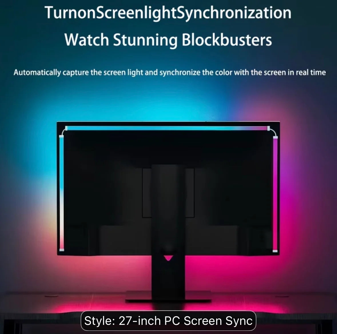 RGBIC PC Monitor Backlight with Screen Sync & Software Control